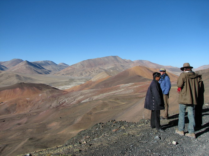 The crew takes a break. Western Tibet.